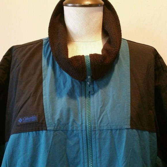Columbia Sportswear Company Men's Jacket Teal Black Winter Coat Size Large